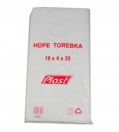 Torebki Foliowe HDPE 18/4x35cm 6µm -  opakowanie 800szt